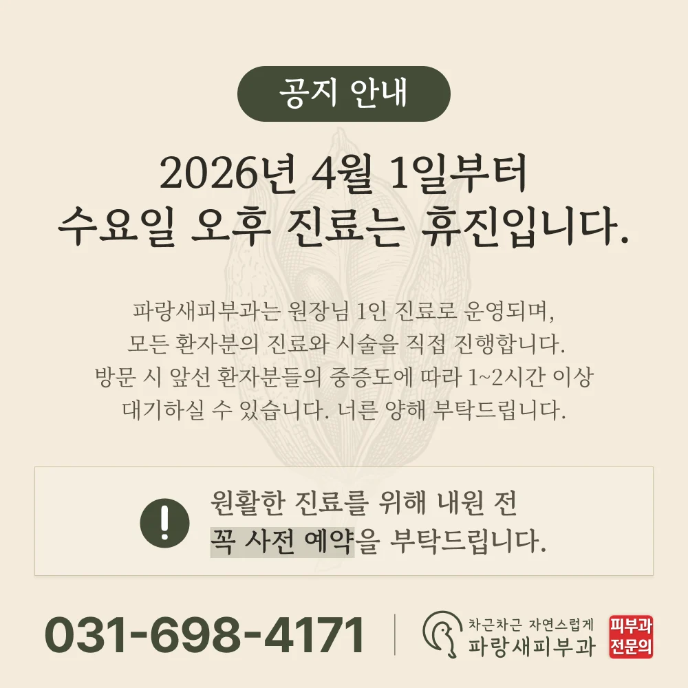 파랑새피부과 진료 안내